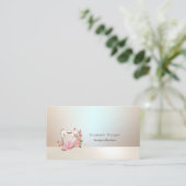 Elegante professionele bloemenwitte naaimachine visitekaartje (Staand voorkant)