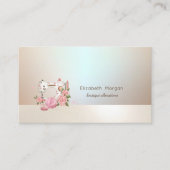 Elegante professionele bloemenwitte naaimachine visitekaartje (Voorkant)