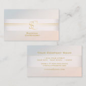 Elegante  Professionele Blush Parel Monogram Visitekaartje (Voorkant / Achterkant)