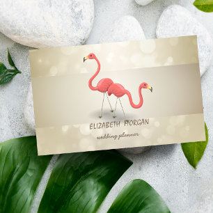 Elegante Professionele Bokeh, Streep, Flamingo Visitekaartje