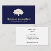 Elegante professionele boom Logo marineblauw Visitekaartje (Voorkant / Achterkant)