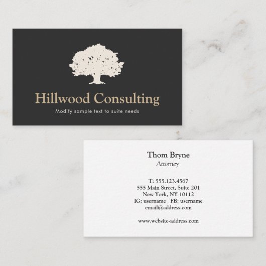 Elegante professionele boom Logo Visitekaartje (Voorkant / Achterkant)
