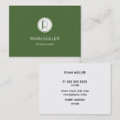 Elegante professionele boomtop en monogram visitekaartje (Voorkant / Achterkant)