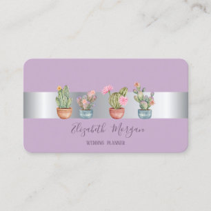Elegante Professionele Cactus Succulent Paars Visitekaartje
