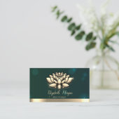 Elegante professionele chique Lotus groen Visitekaartje (Staand voorkant)