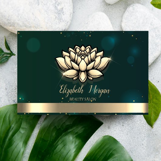 Elegante professionele chique Lotus groen Visitekaartje