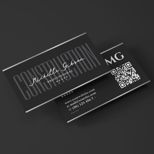 Elegante professionele constructie Zwart Zilver Visitekaartje