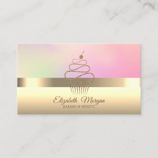 Elegante professionele cupcake bakkerij visitekaartje (Voorkant)
