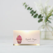 Elegante Professionele Cupcake Goud Visitekaartje (Staand voorkant)