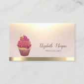 Elegante Professionele Cupcake Goud Visitekaartje (Voorkant)