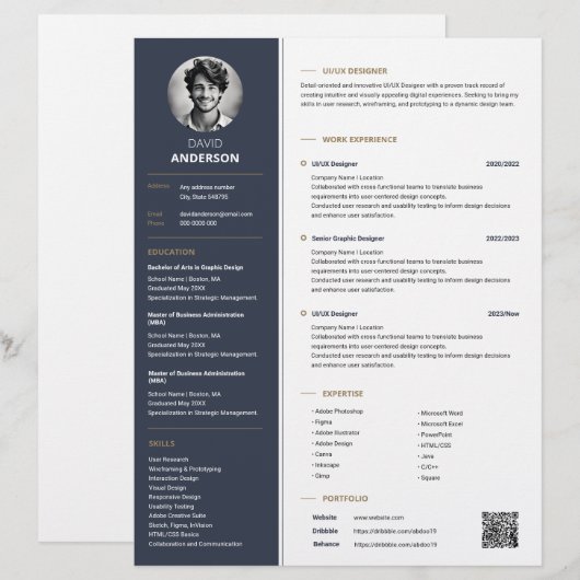 Elegante professionele CV Sjabloon (Voorkant / Achterkant)