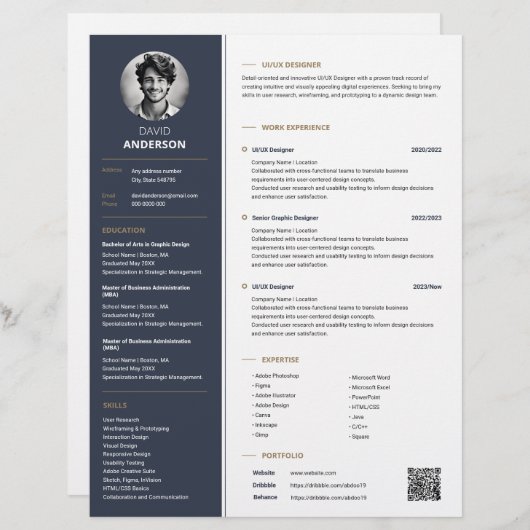 Elegante professionele CV Sjabloon (Voorkant / Achterkant)