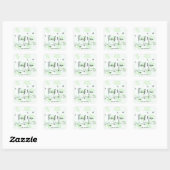 Elegante professionele dank u Typografie Groen Vierkante Sticker (Vel)