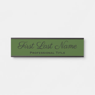 Elegante professionele deur bord olijfgroen deurbordje