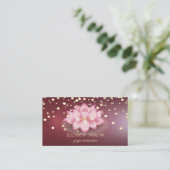 Elegante Professionele Diamanten Donkerrode Lotus Visitekaartje (Staand voorkant)