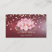 Elegante Professionele Diamanten Donkerrode Lotus Visitekaartje (Voorkant)