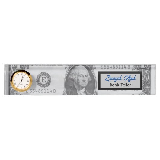 Elegante professionele dollar één geld front naambordje (Voorkant)