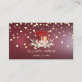 Elegante Professionele Donkerrode Mixer Bloemen Visitekaartje (Voorkant)