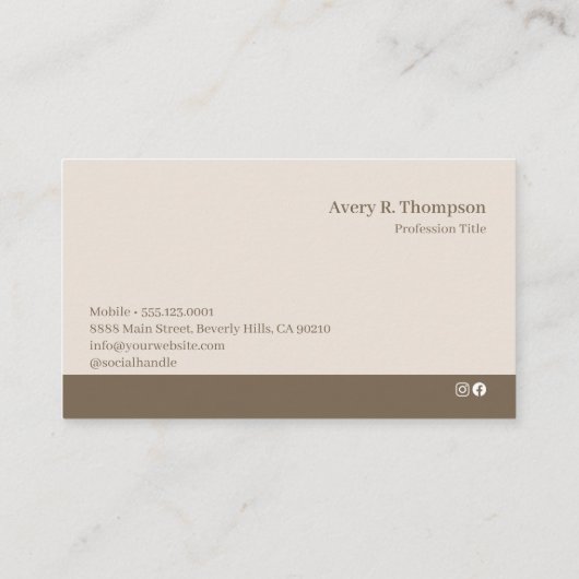 Elegante professionele eenvoudige minimalistische  visitekaartje (Achterkant)