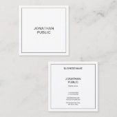 Elegante professionele eenvoudige moderne Sjabloon Vierkante Visitekaartje (Voorkant / Achterkant)