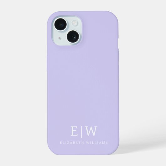 Elegante Professionele Eenvoudige Monogram Minimal iPhone 15 Case (Achterkant)