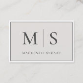 Elegante Professionele Eenvoudige Monogram Minimal Visitekaartje (Voorkant)