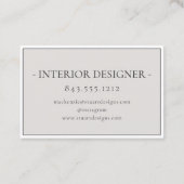 Elegante Professionele Eenvoudige Monogram Minimal Visitekaartje (Achterkant)