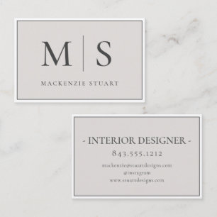 Elegante Professionele Eenvoudige Monogram Minimal Visitekaartje