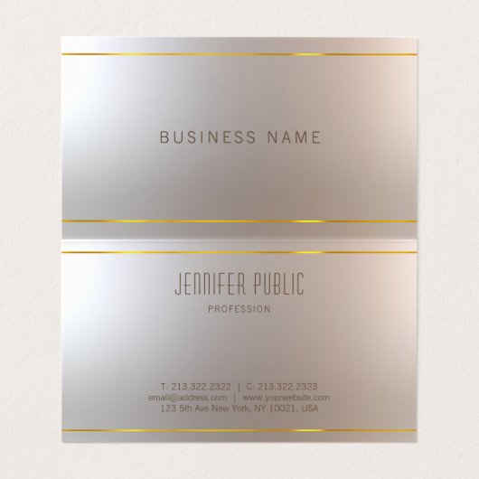 Elegante professionele excellente moderne Sjabloon Visitekaartje (Binnenkant ongevouwen)