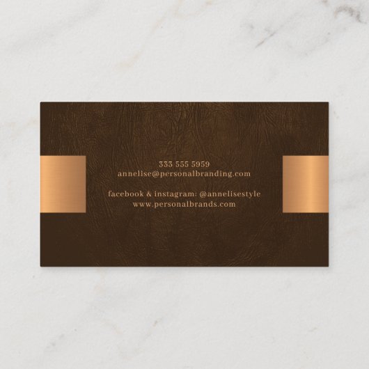 Elegante professionele faux goud metallic visitekaartje (Achterkant)