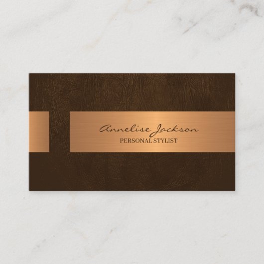 Elegante professionele faux goud metallic visitekaartje (Voorkant)