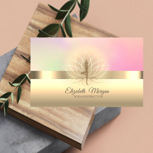 Elegante professionele glitter yogameisje,lotus visitekaartje