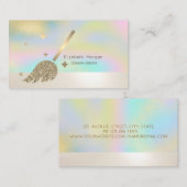 Elegante professionele goudbezem holografisch visitekaartje (Voorkant / Achterkant)