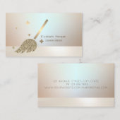 Elegante professionele gouden bezem visitekaartje (Voorkant / Achterkant)