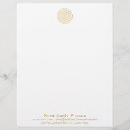 Elegante professionele gouden bloem van het leven briefhoofd