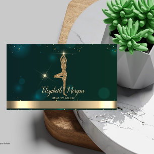 Elegante professionele gouden glitter yogameisje g visitekaartje