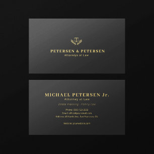 Elegante professionele gouden logo advocatenkantoo visitekaartje