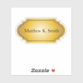 Elegante professionele gouden naam sticker