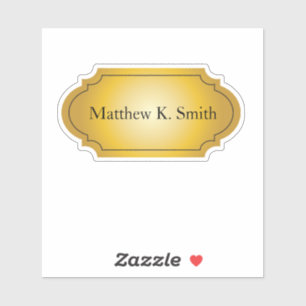 Elegante professionele gouden naam sticker