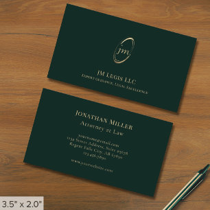 Elegante professionele groene gouden advocaat visitekaartje