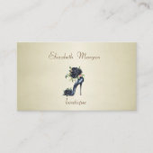 Elegante professionele hoge hakken zwarte Rozen Visitekaartje (Voorkant)