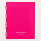 Elegante professionele hot roze naam titel jaar planner (Voorkant)