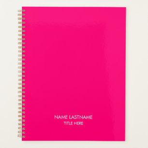Elegante professionele hot roze naam titel jaar planner