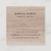 Elegante professionele houten look aangepaste Sjab Vierkante Visitekaartje (Achterkant)