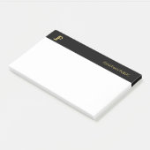 Elegante Professionele Initialen Zwart Goud Wit Post-it® Notes (Schuin)