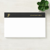 Elegante Professionele Initialen Zwart Goud Wit Post-it® Notes (Kantoor)