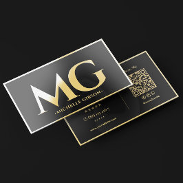 Elegante professionele initialen zwart gouden fram