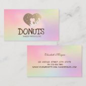 Elegante Professionele Iriserende, Donuts, Bakkeri Visitekaartje (Voorkant / Achterkant)