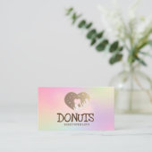 Elegante Professionele Iriserende, Donuts, Bakkeri Visitekaartje (Staand voorkant)