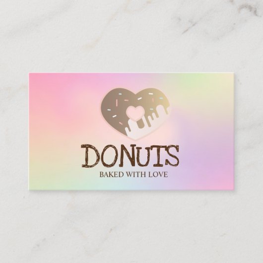 Elegante Professionele Iriserende, Donuts, Bakkeri Visitekaartje (Voorkant)